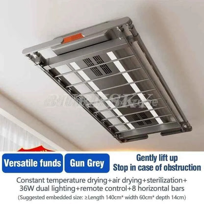 Étendoir à linge plafond électrique télescopique