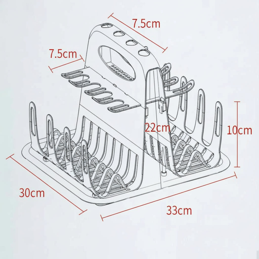 Fil pour étendoir à linge pour biberons pliable