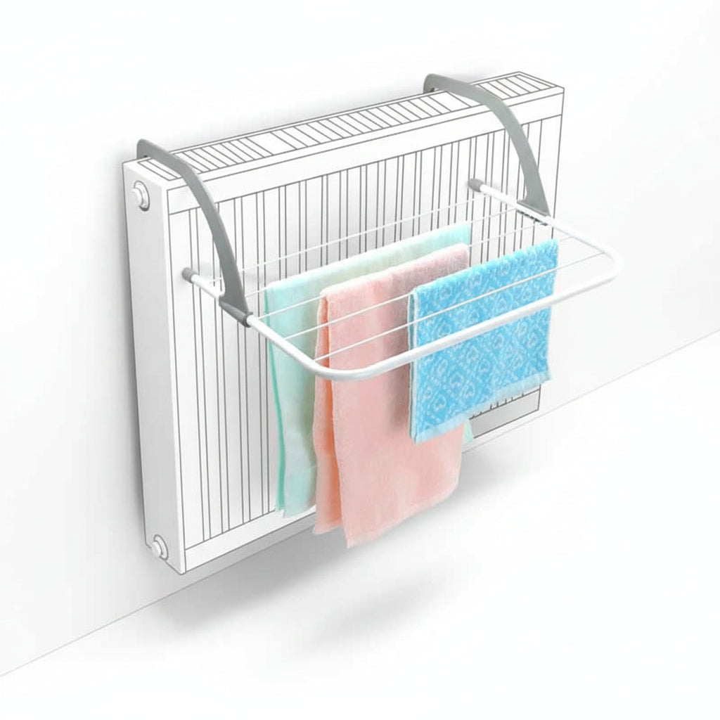 Étendoir à linge pour radiateur inox pliable