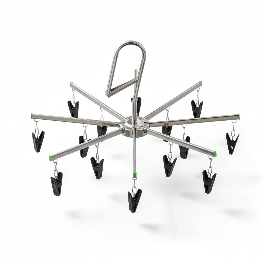Petit étendoir à linge inox à pinces