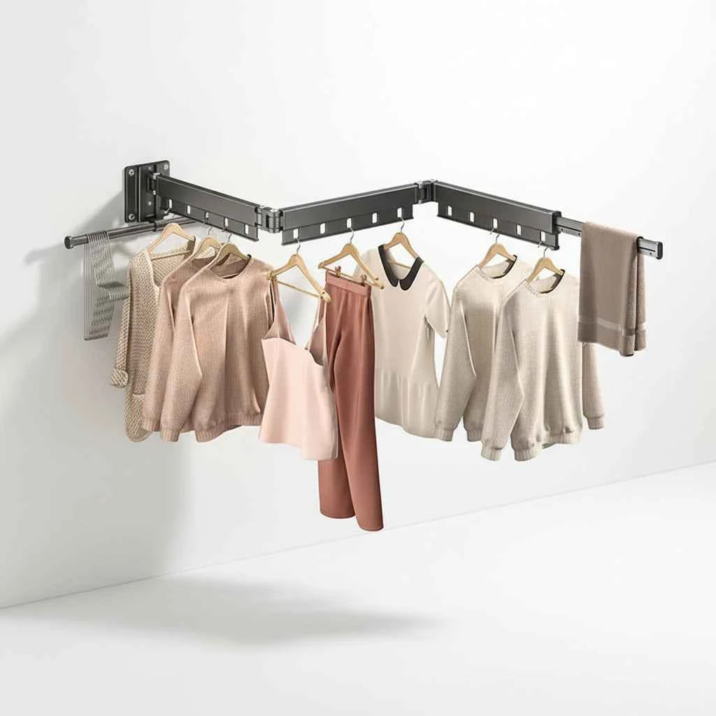 Étendoir à linge mural rabattable aluminium pliable