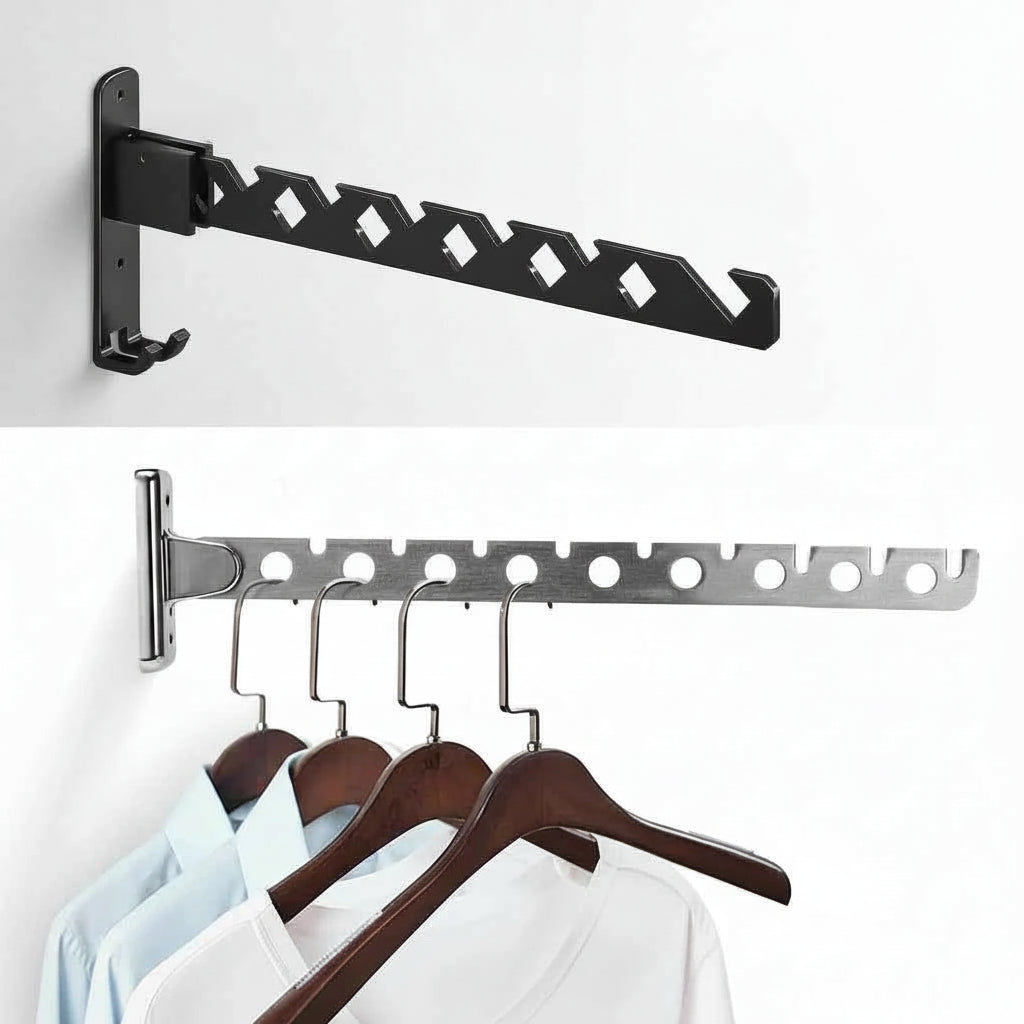 Étendoir à linge mural rabattable inox 180° pliable