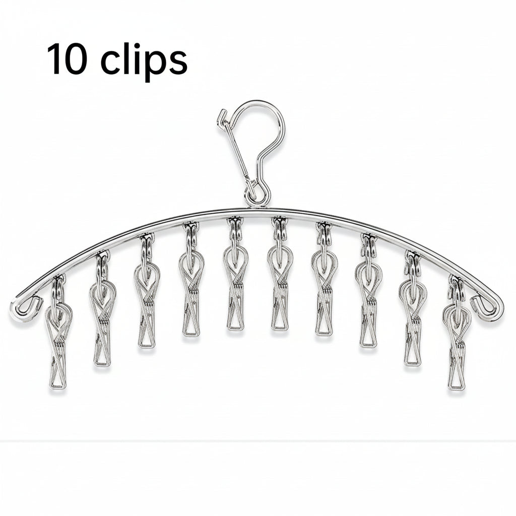 Cintre pour étendoir à linge inox avec pinces