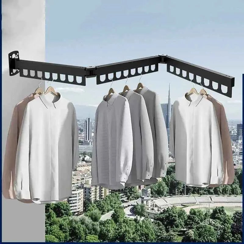 Étendoir à linge mural rabattable triple pliage