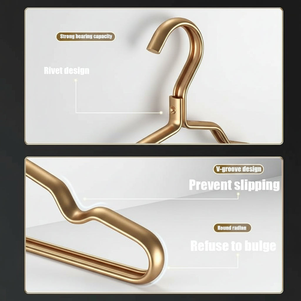 Cintre pour étendoir à linge aluminium doré