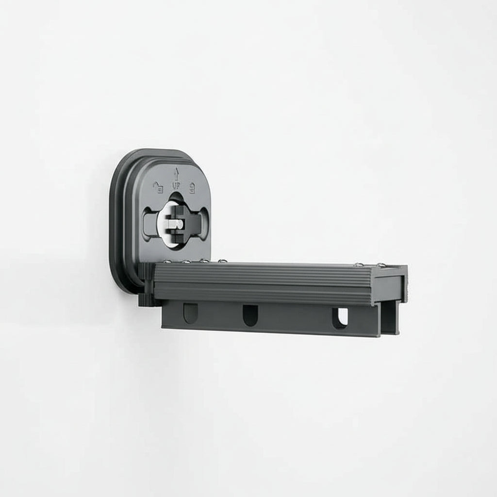 Étendoir à linge mural rétractable aluminium sans perçage