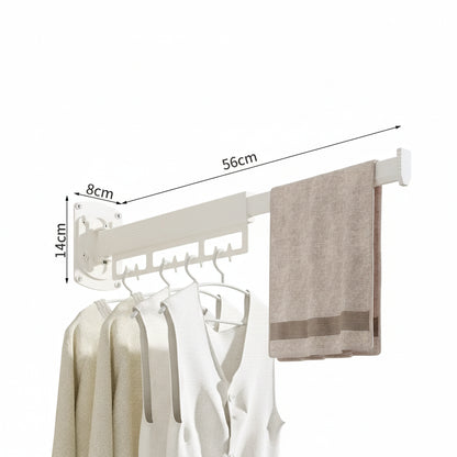 Étendoir à linge mural rétractable aluminium robuste
