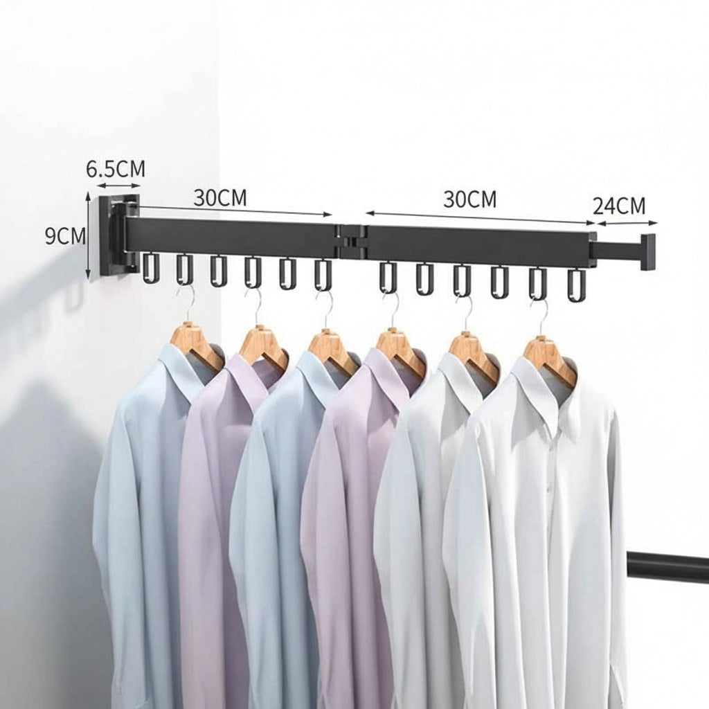 Étendoir à linge mural rétractable en aluminium pliable