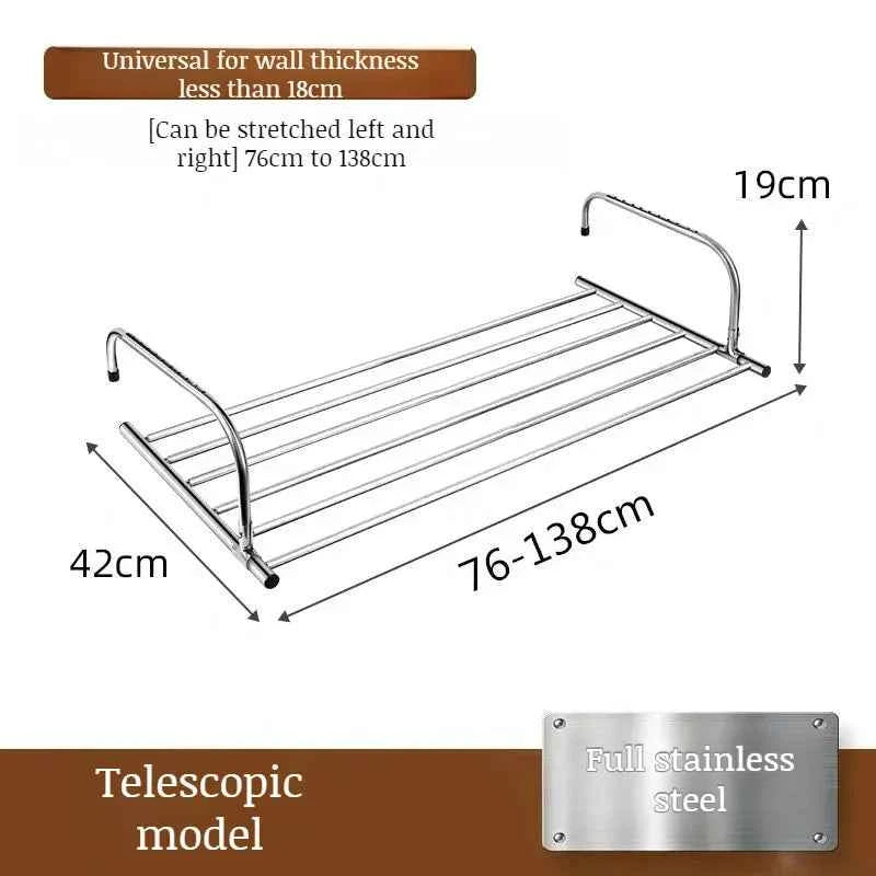 Étendoir à linge pour balcon inox rétractable