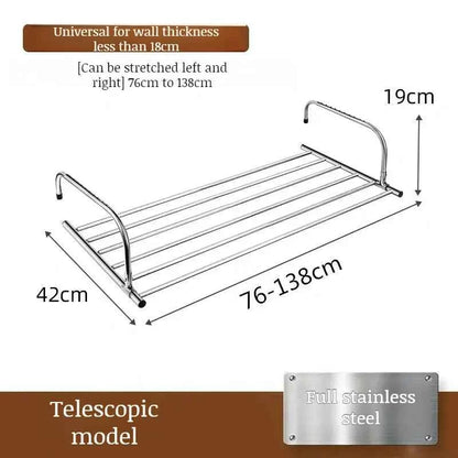 Étendoir à linge pour balcon inox rétractable