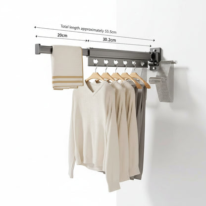 Étendoir à linge mural rétractable en aluminium pliable