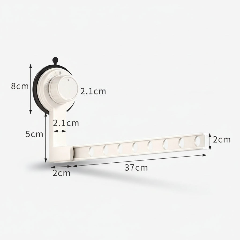 Étendoir à linge mural rabattable ventouse aluminium