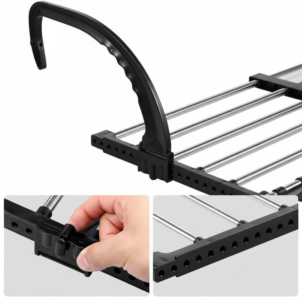 Étendoir à linge pour radiateur inox pliable