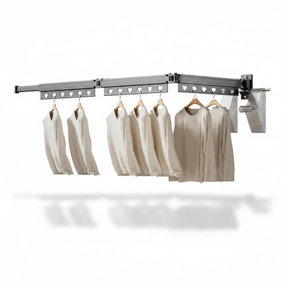 Étendoir à linge mural rétractable en aluminium pliable