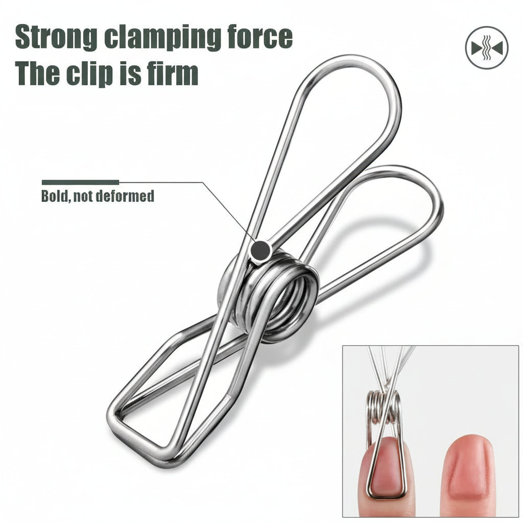 Cintre pour étendoir à linge inox avec pinces