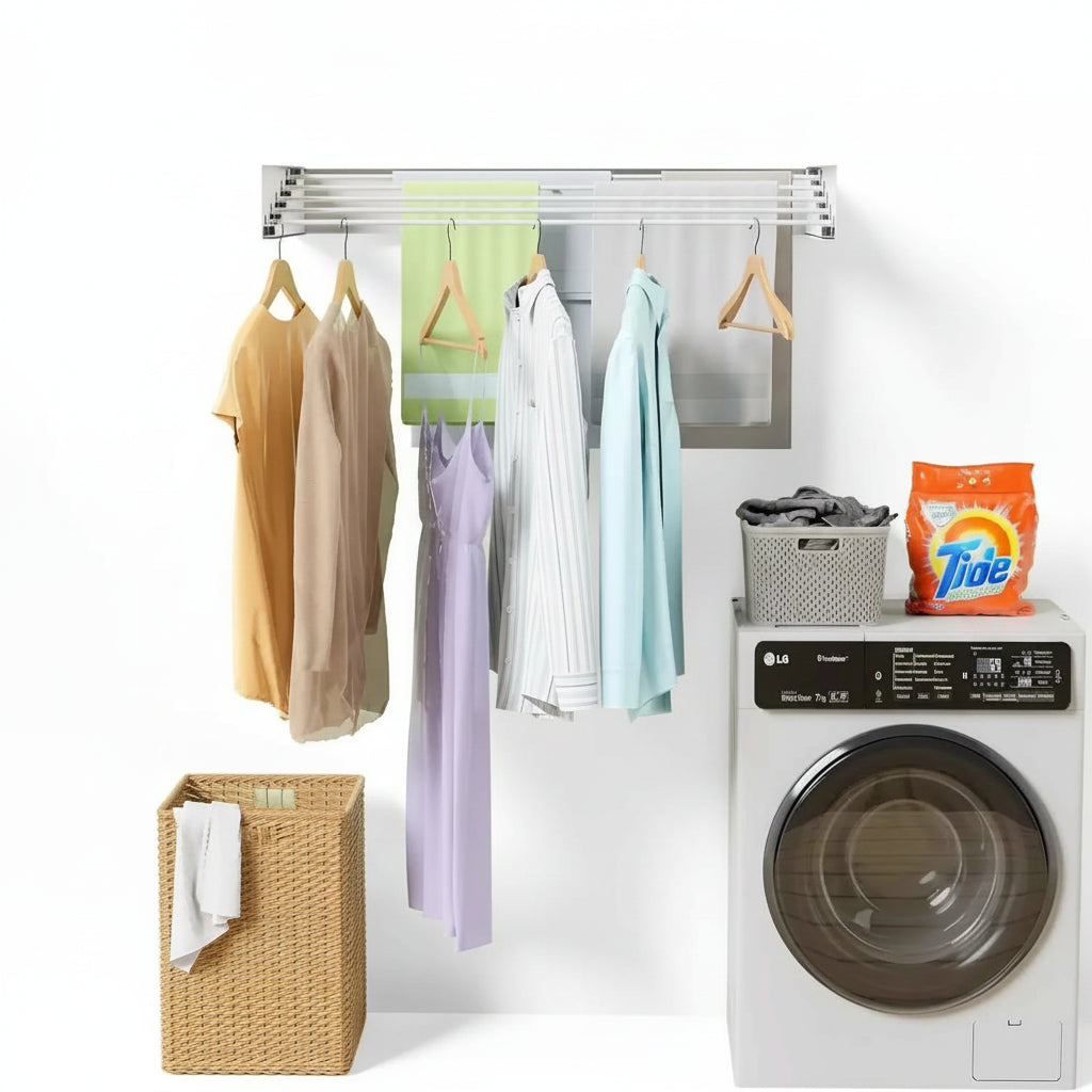 Étendoir à linge mural rabattable en aluminium