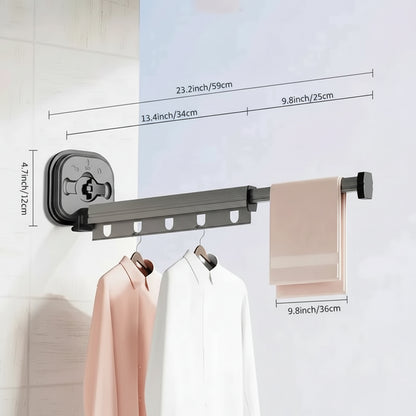 Étendoir à linge mural rétractable aluminium pliable