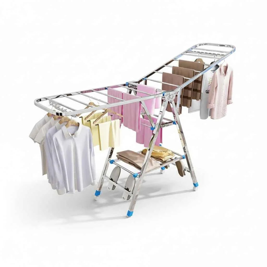 Étendoir à linge pliable inox intérieur extérieur