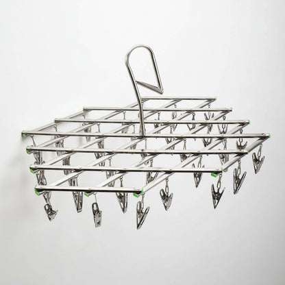 Petit étendoir à linge inox pliable à pinces