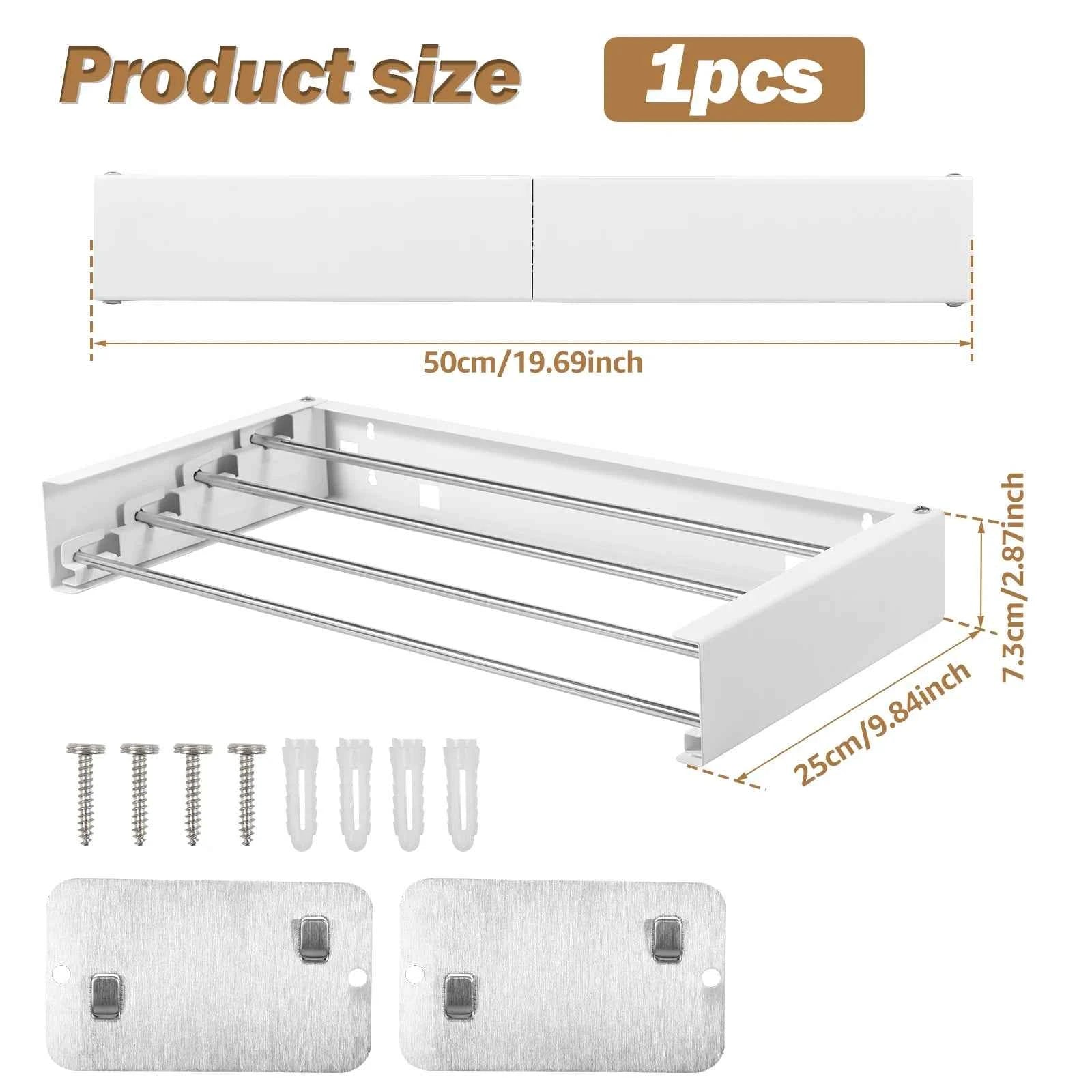Étendoir à linge mural rabattable inox pliable