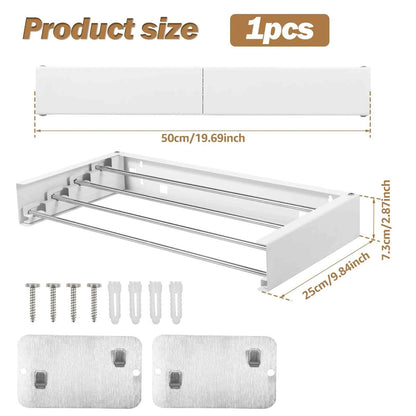 Étendoir à linge mural rabattable inox pliable