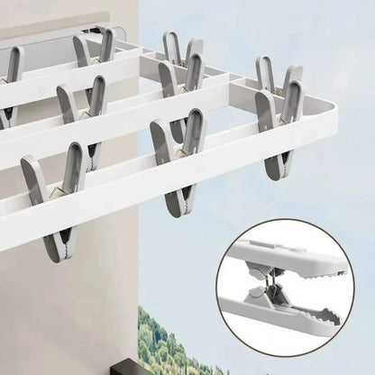 Étendoir à linge mural rabattable avec pinces socks