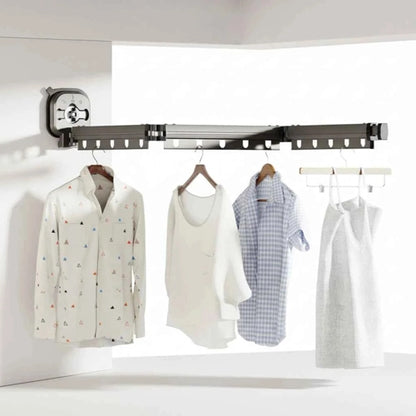 Étendoir à linge mural rétractable ventouses aluminium