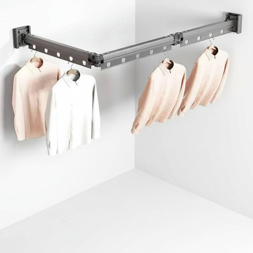 Étendoir à linge mural rabattable en aluminium