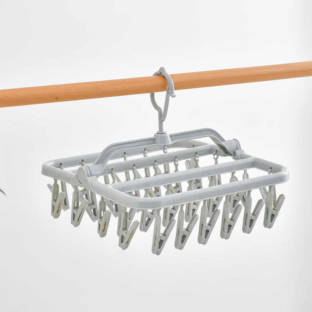 Petit étendoir à linge pliable 32 pinces