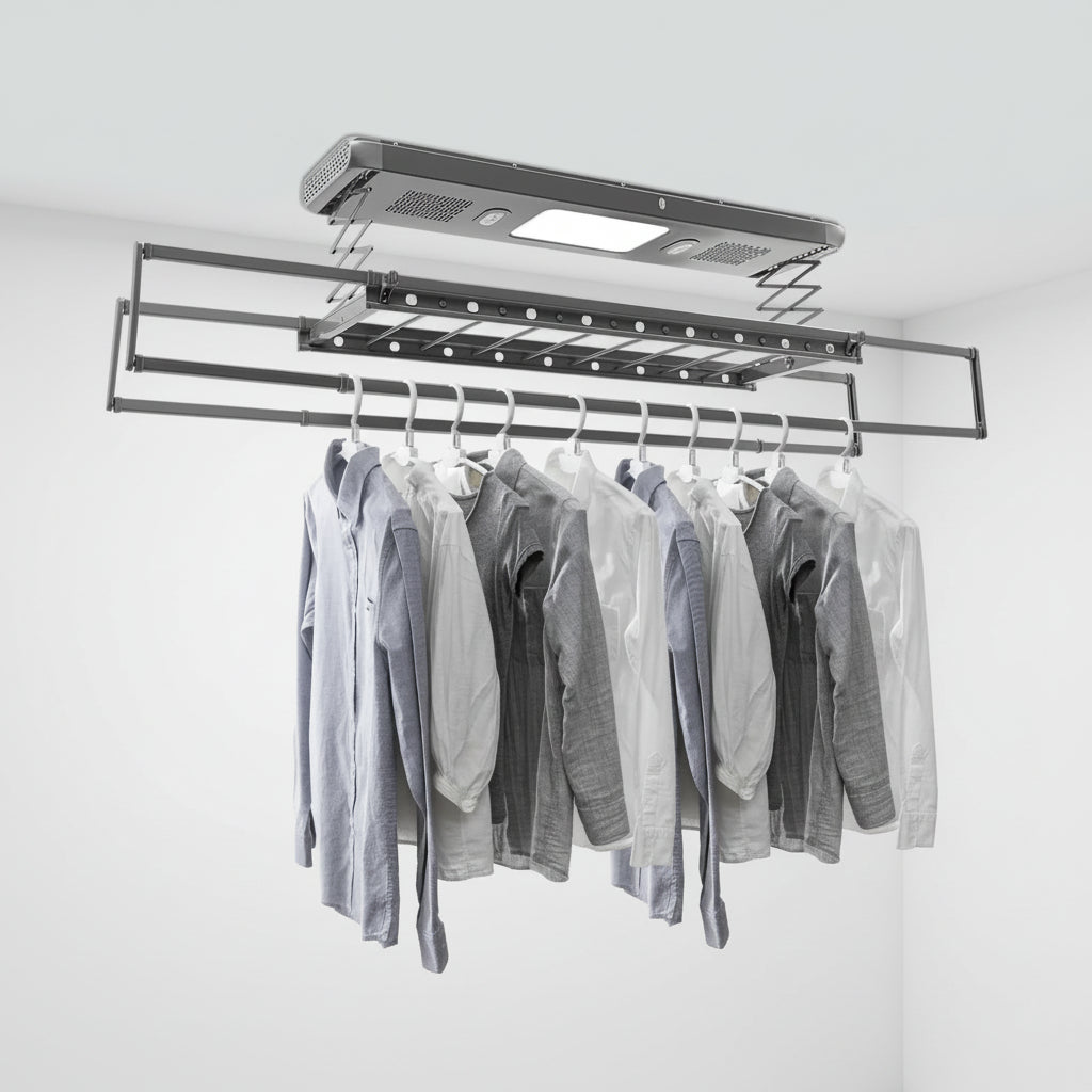 Étendoir à linge plafond électrique avec télécommande