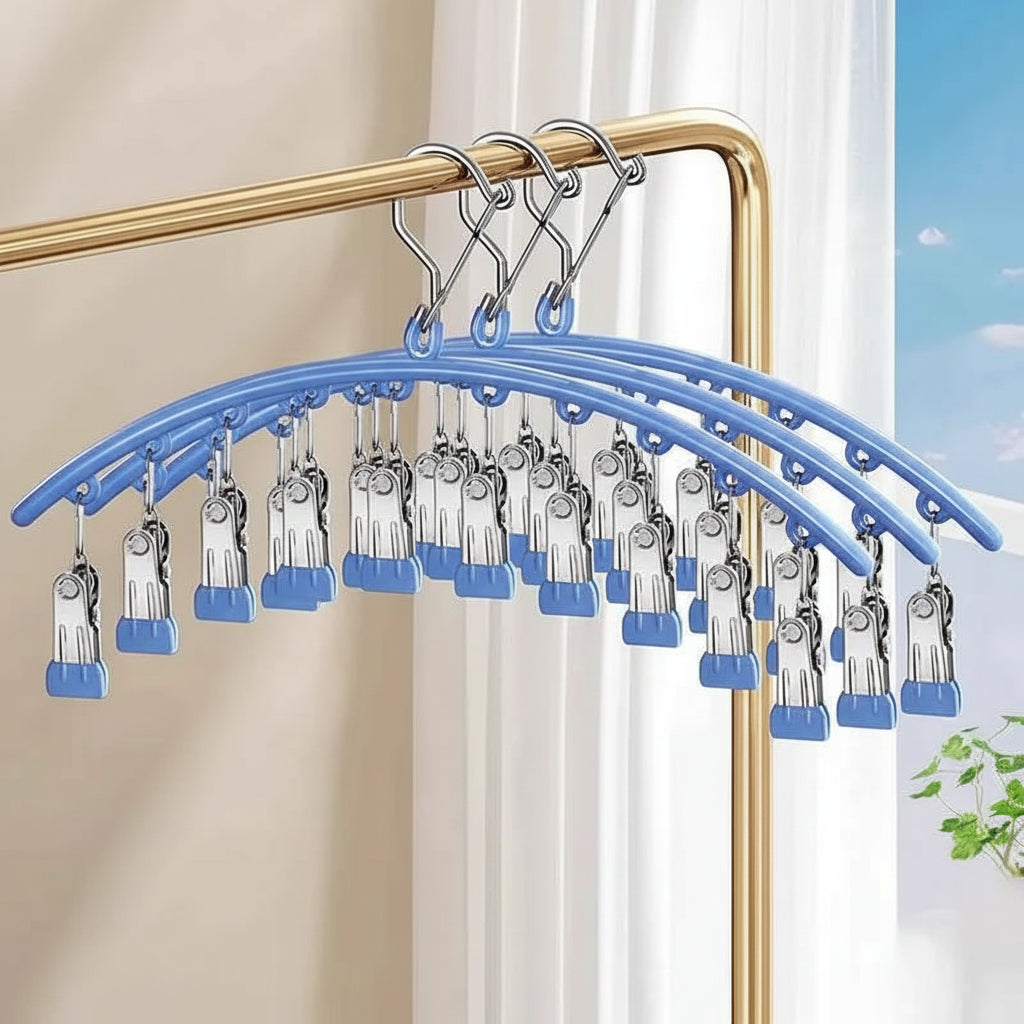 Petit étendoir à linge inox à pinces