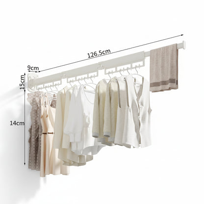 Étendoir à linge mural rétractable aluminium robuste