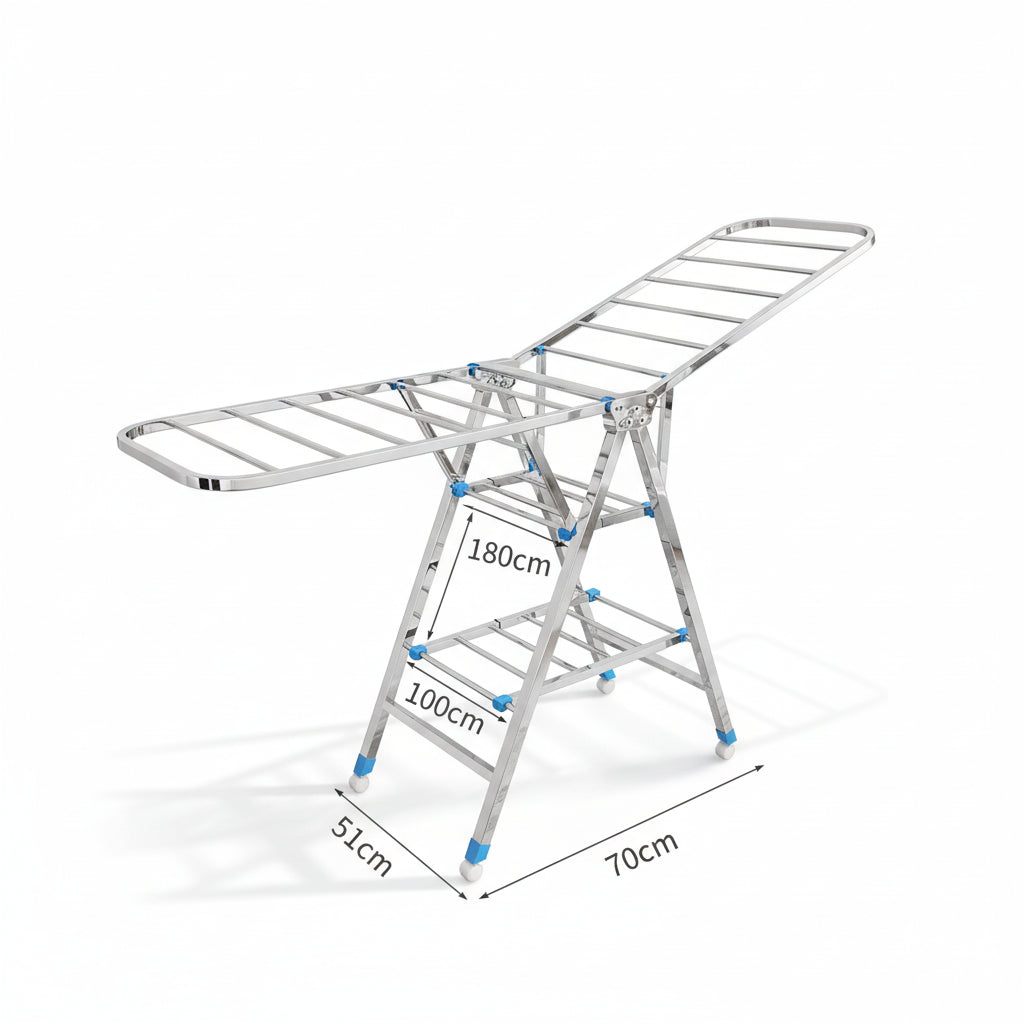 Étendoir à linge pliable inox intérieur extérieur