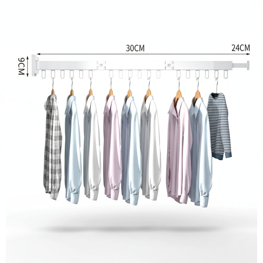 Étendoir à linge mural rétractable en aluminium pliable