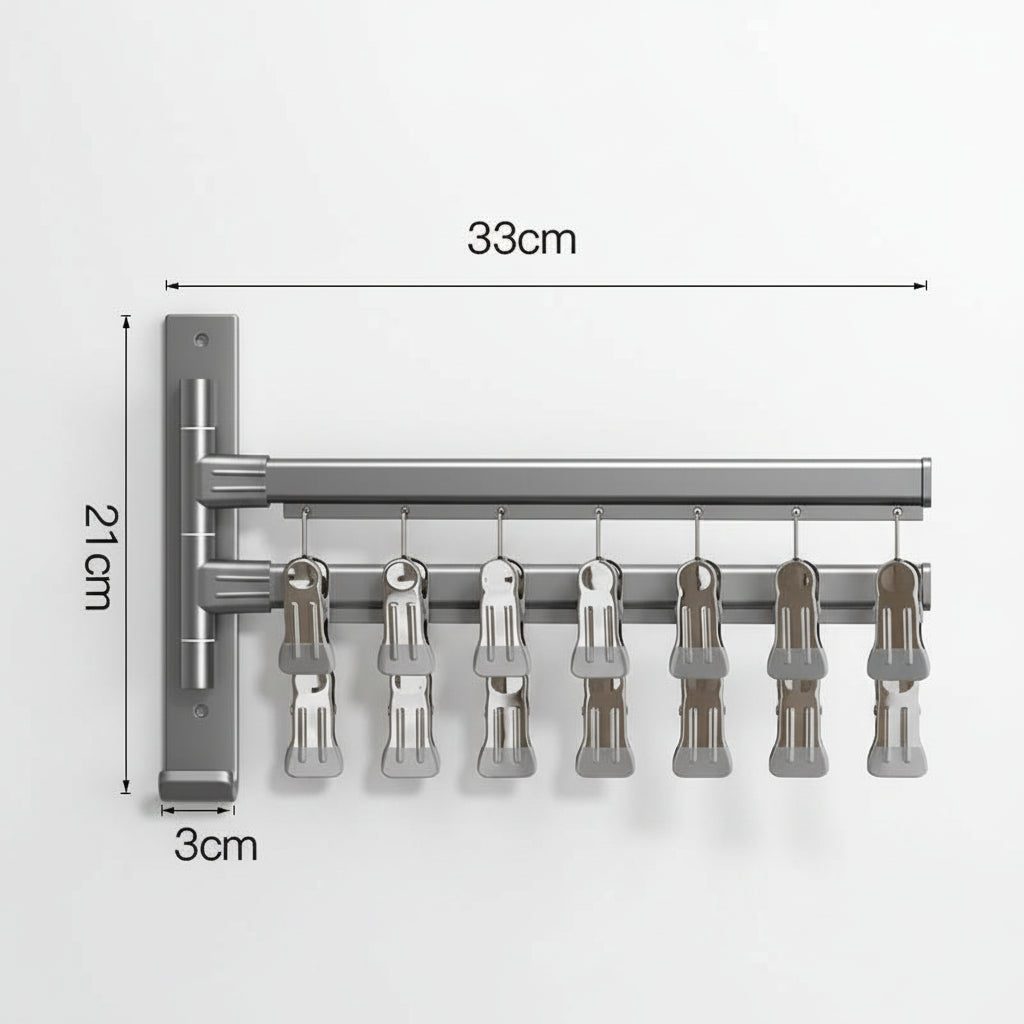 Étendoir à linge mural pliable en aluminium