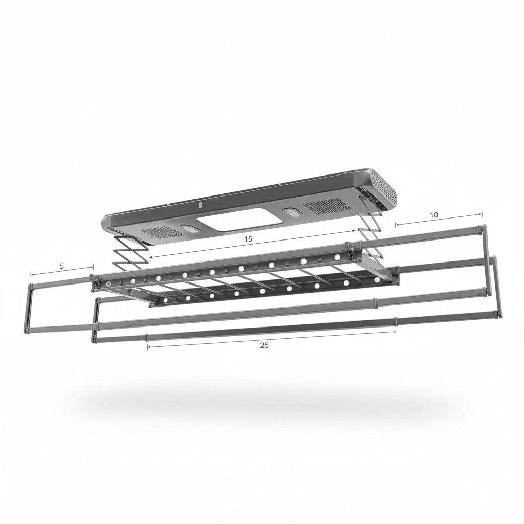 Étendoir à linge plafond électrique avec télécommande