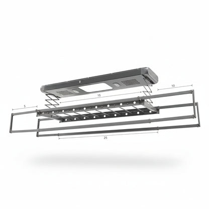 Étendoir à linge plafond électrique avec télécommande