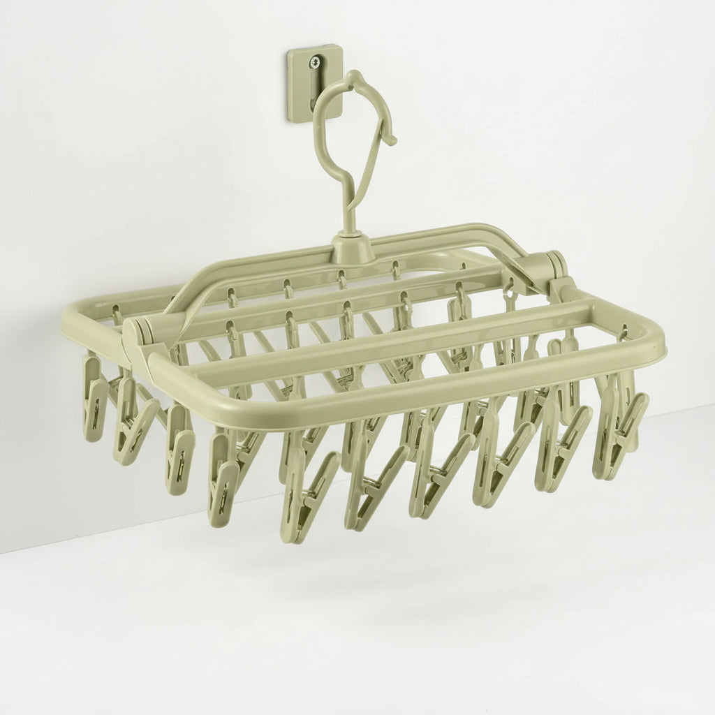 Petit étendoir à linge pliable 32 pinces