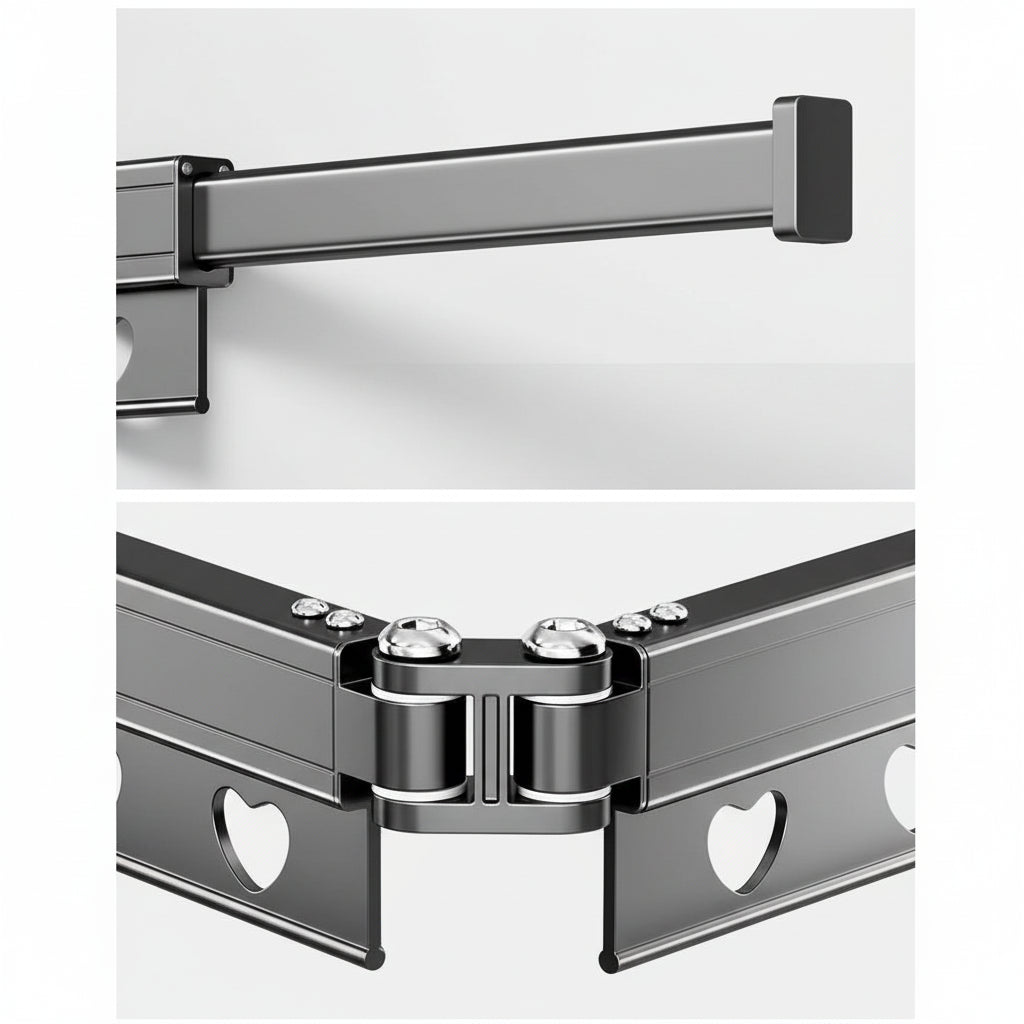 Étendoir à linge mural rétractable en aluminium pliable