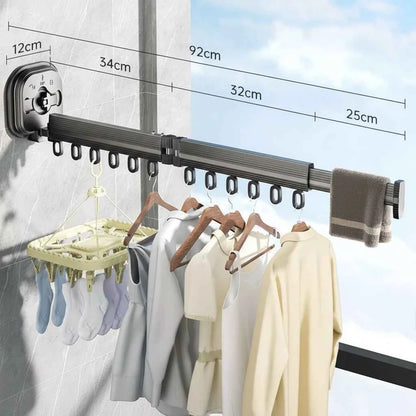 Étendoir à linge mural rétractable en aluminium pliable