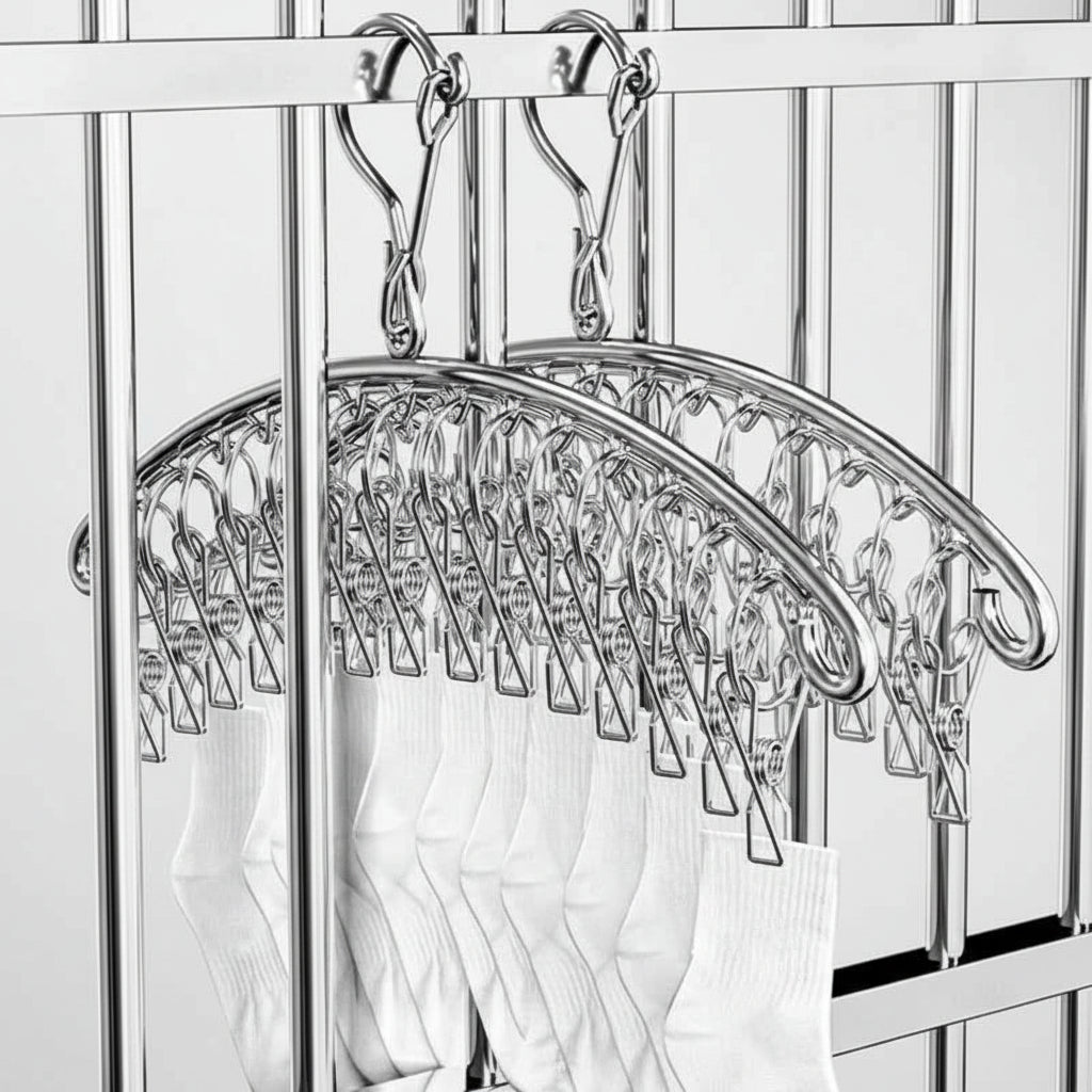 Cintre pour étendoir à linge inox 20 pinces