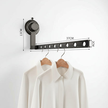 Étendoir à linge mural rabattable ventouse aluminium