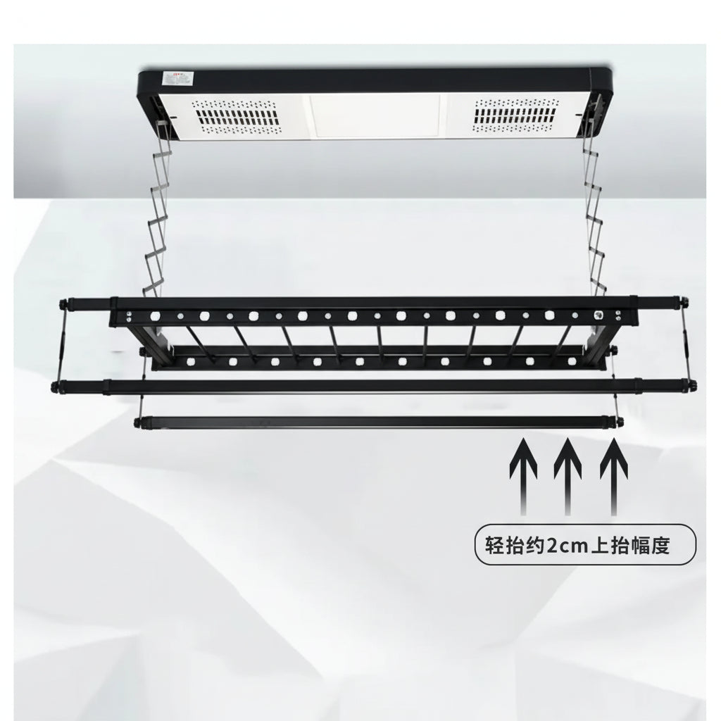 Étendoir à linge plafond télécommandé lumineux