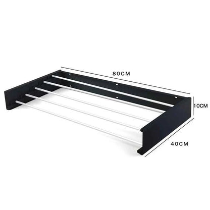 Étendoir à linge mural rabattable inox 5 barres