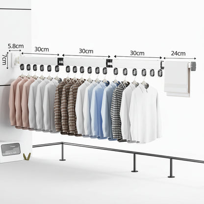 Étendoir à linge mural rétractable en aluminium pliable