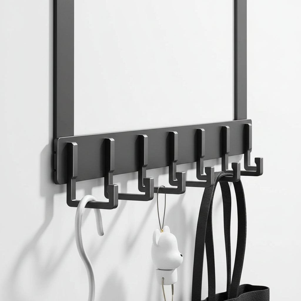 Étendoir à linge sur porte 6 crochets inox