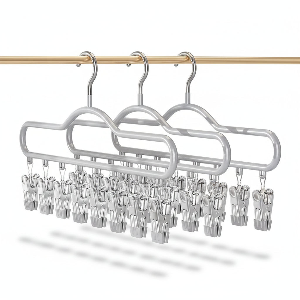 Cintre pour étendoir à linge avec pinces multiples