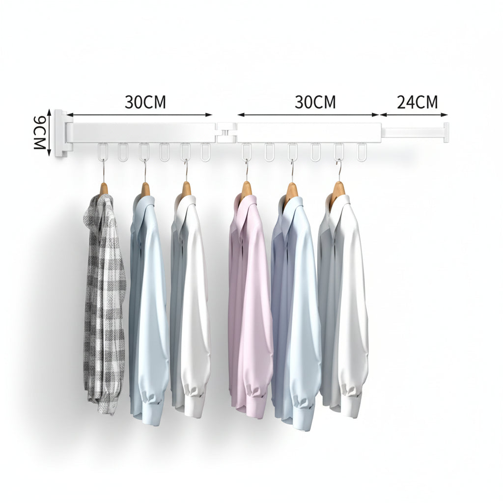 Étendoir à linge mural rétractable en aluminium pliable