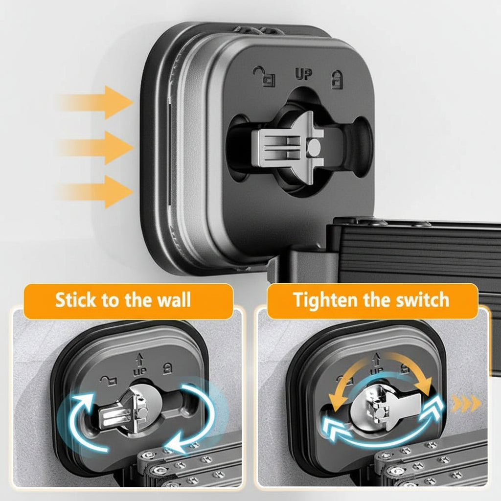 Étendoir à linge mural rétractable aluminium ventouse