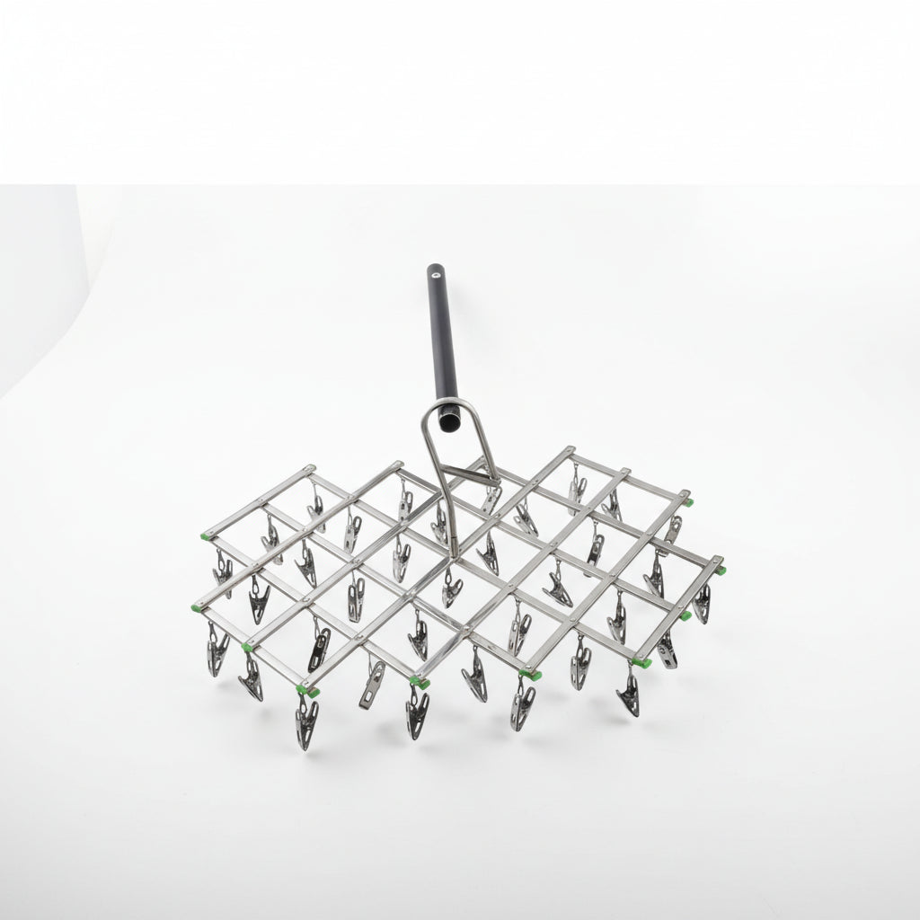 Petit étendoir à linge inox à pinces